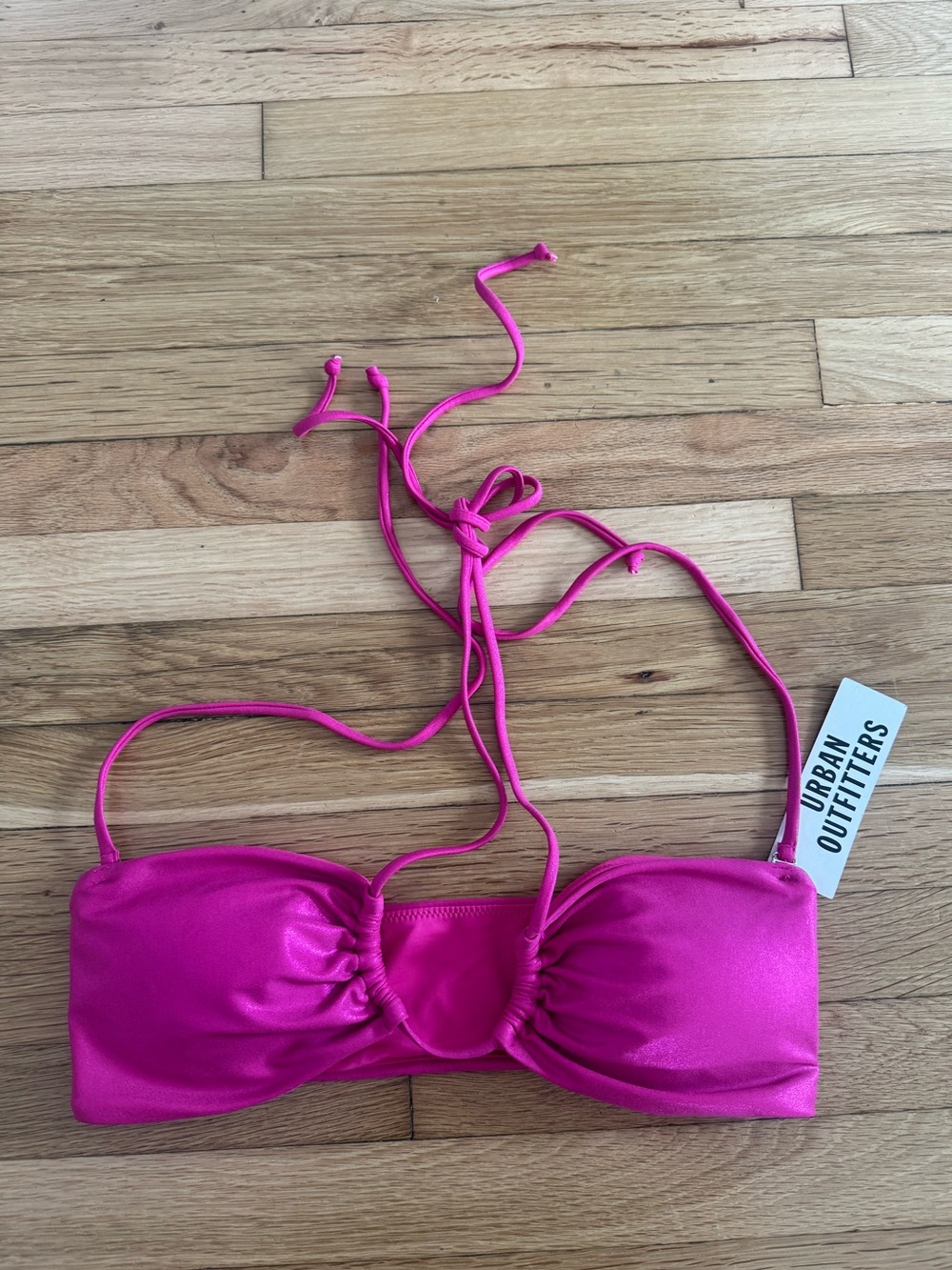 Urban Outfitters Out From Under Shimmer Pink Bandeau Bikini Top